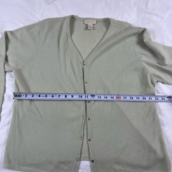 J. Jill 100% Cashmere long sleeve cardigan light green XL Tall - Picture 4 of 9